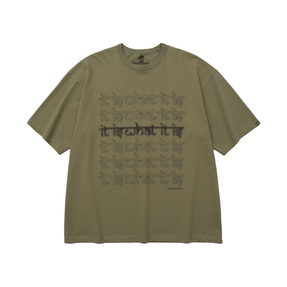 HM26SS-CS03 humorous account Iwi H/S Tee Dried Herb