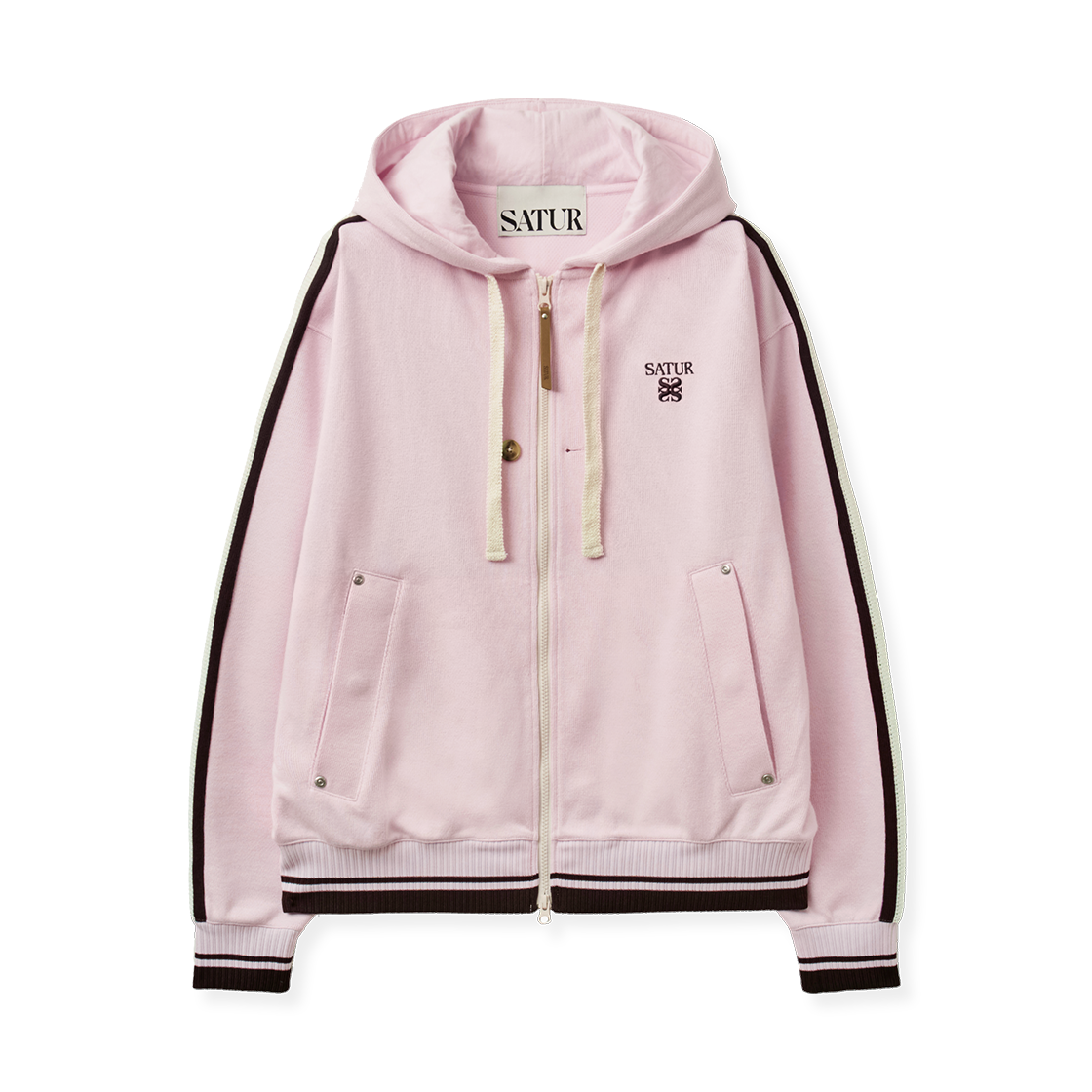 SA263UTJ10PNK0 SATUR Lawton Loose Fit Hood Zip-up Pink