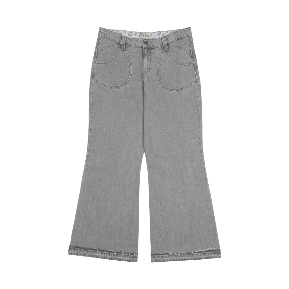 CY26FWBTPA003 COYSEIO Aged Back-Tab Denim Pants Grey