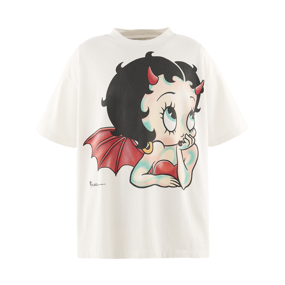 세인트 마이클 x 베티 붑 숏슬리브 티셔츠 데빌 화이트 - 26AW(Saint Mxxxxxx x Betty Boop S/S T-Shirt Devil White - 26AW) - 1