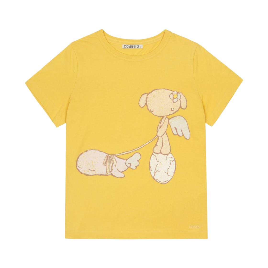 코이세이오 테지 빈티지 그래픽 티셔츠 옐로우(COYSEIO Teji Vintage Graphic T-Shirt Yellow) - 1