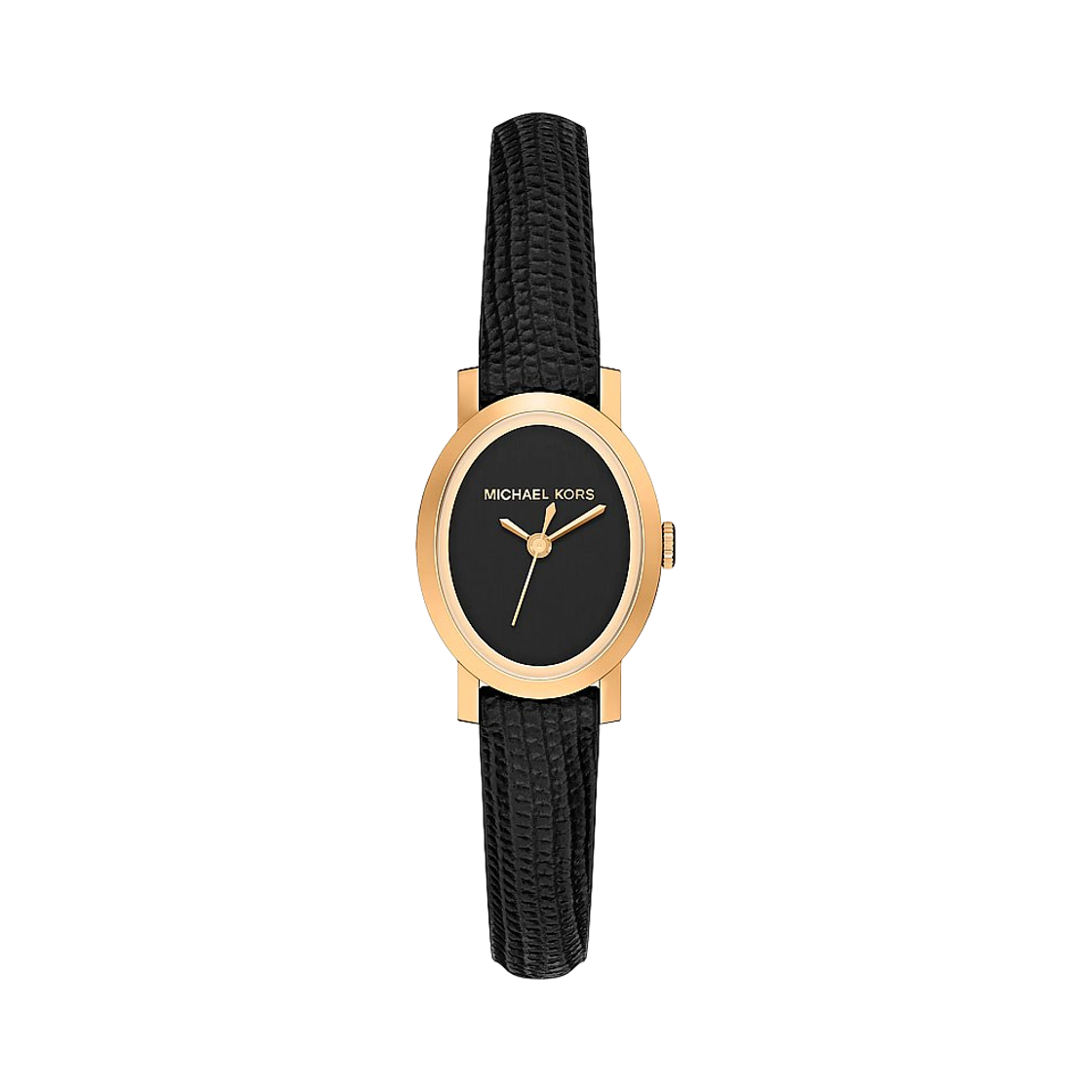 (W) 마이클 코어스 쁘띠 모드 쿼츠 쓰리핸드 24mm 골드 톤 앤 리자드 엠보스드 레더 워치 블랙((W) Michael Kors Petite Maude Quartz Three-Hand 24mm Gold Tone and Lizard Embossed Leather Watch Black)
