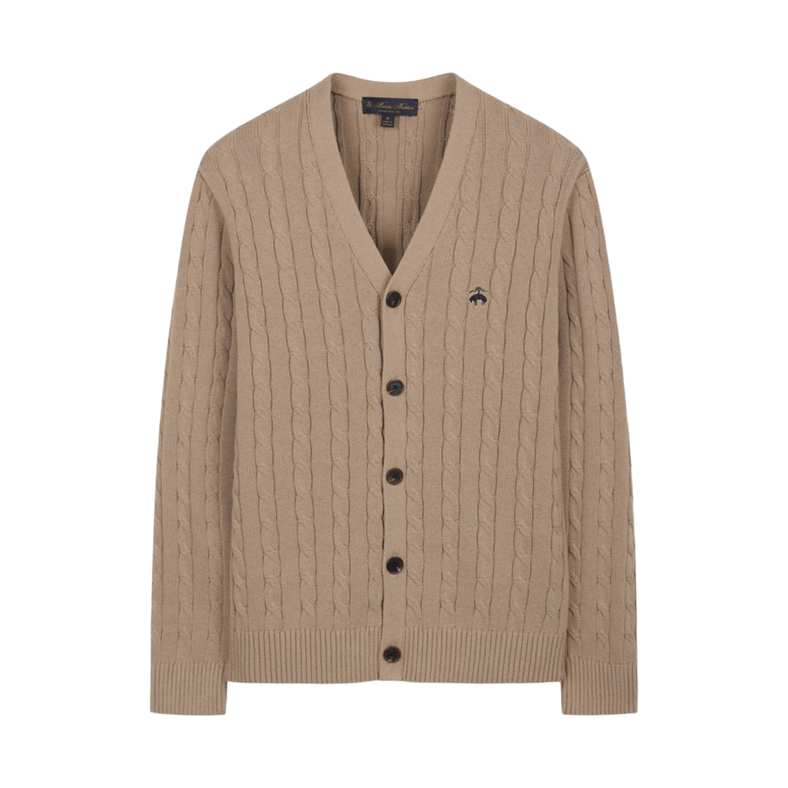 BBWCMBG101ZGS BrooksBrothers Cotton Cable Cardigan Beige