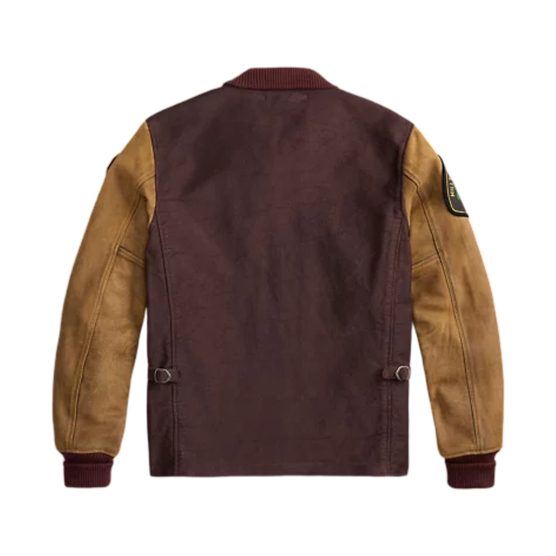 더블알엘 레더 슬리브 베이스볼 자켓 빈티지 버건디(Double RL Leather Sleeve Baseball Jacket Vintage Burgundy) - 2