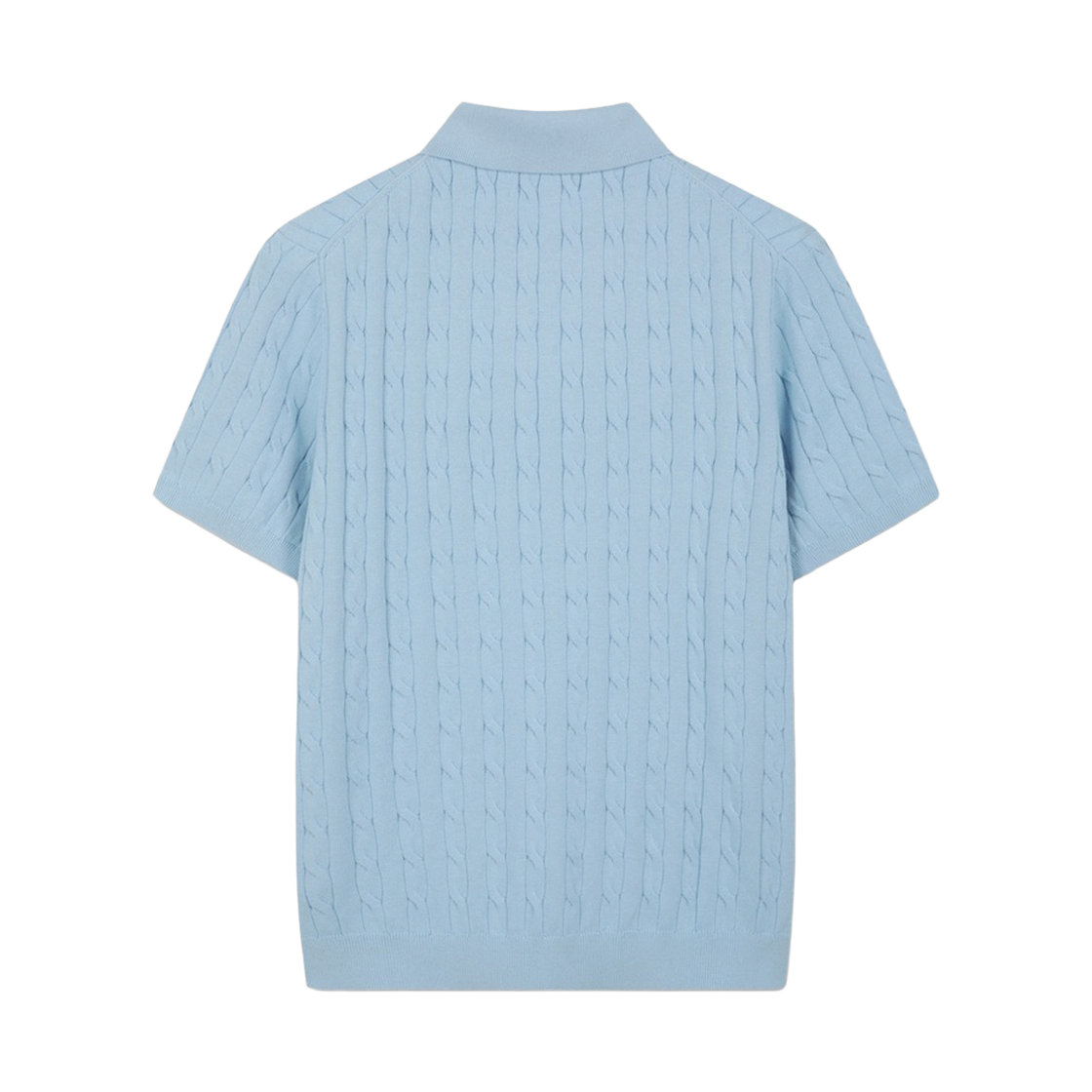 브룩스브라더스 온라인단독 코튼 케이블 폴로 반팔 스웨터 라이트블루(BrooksBrothers Online Exclusive Cotton Cable Polo Short Sleeve Sweater Light Blue) - 2