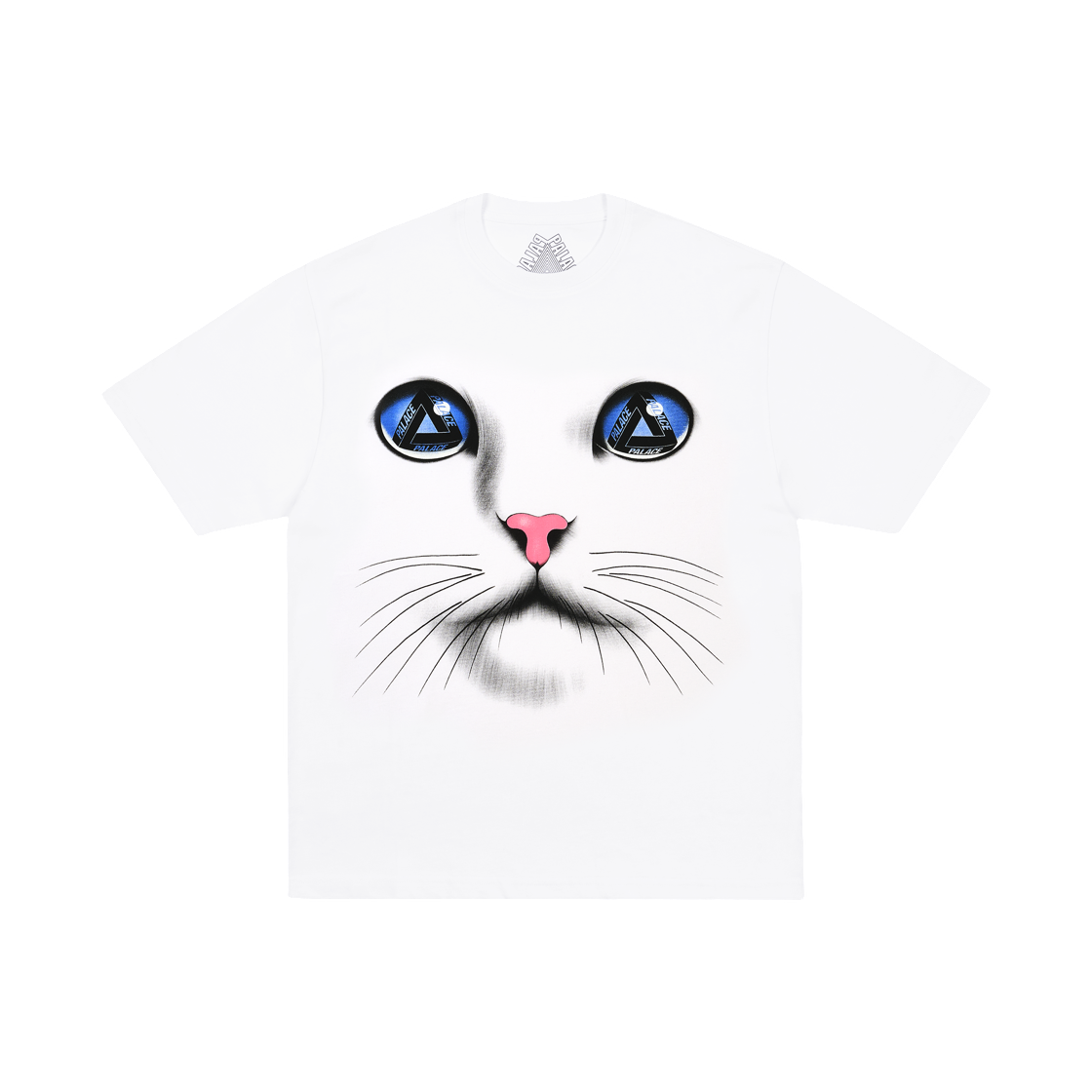 - Palace Cat Face T-Shirt White - 26FW
