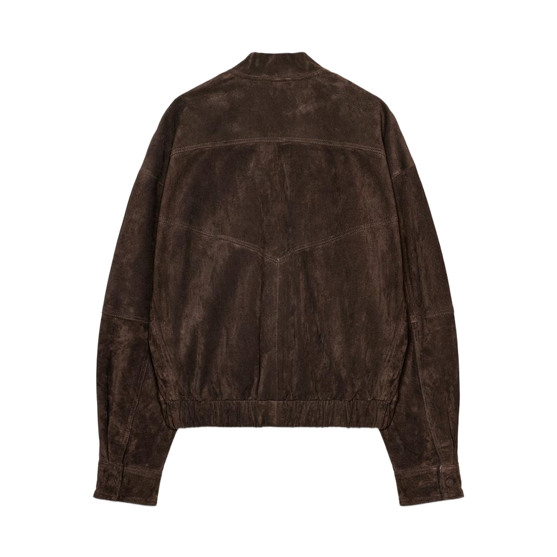 (W) 자라 100% 스웨이드 레더 봄버 자켓 초콜릿 브라운((W) Zara 100% Suede Leather Bomber Jacket Chocolate Brown) - 2
