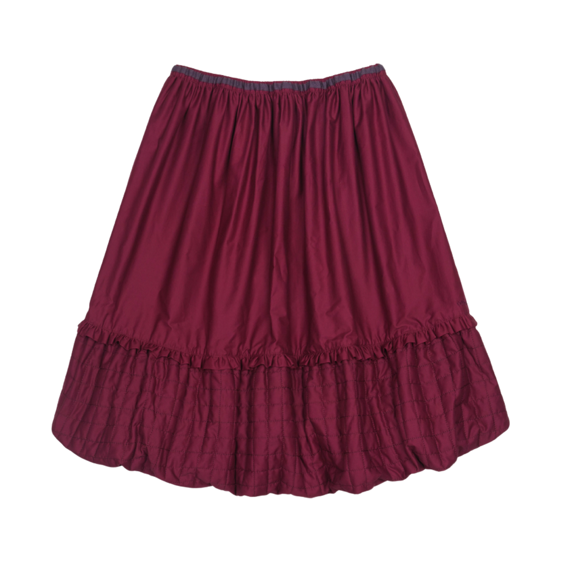 코이세이오 퀄티드 셔링 벌룬 스커트 버건디(COYSEIO Quilted Shirring Balloon Skirt Burgundy)