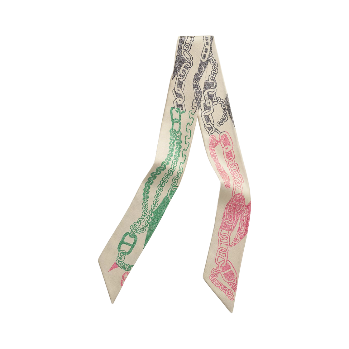 H064367S06 (W) Hermes Boucles Et Maillons Twilly Silk & Ficelle Rose Vif Vert