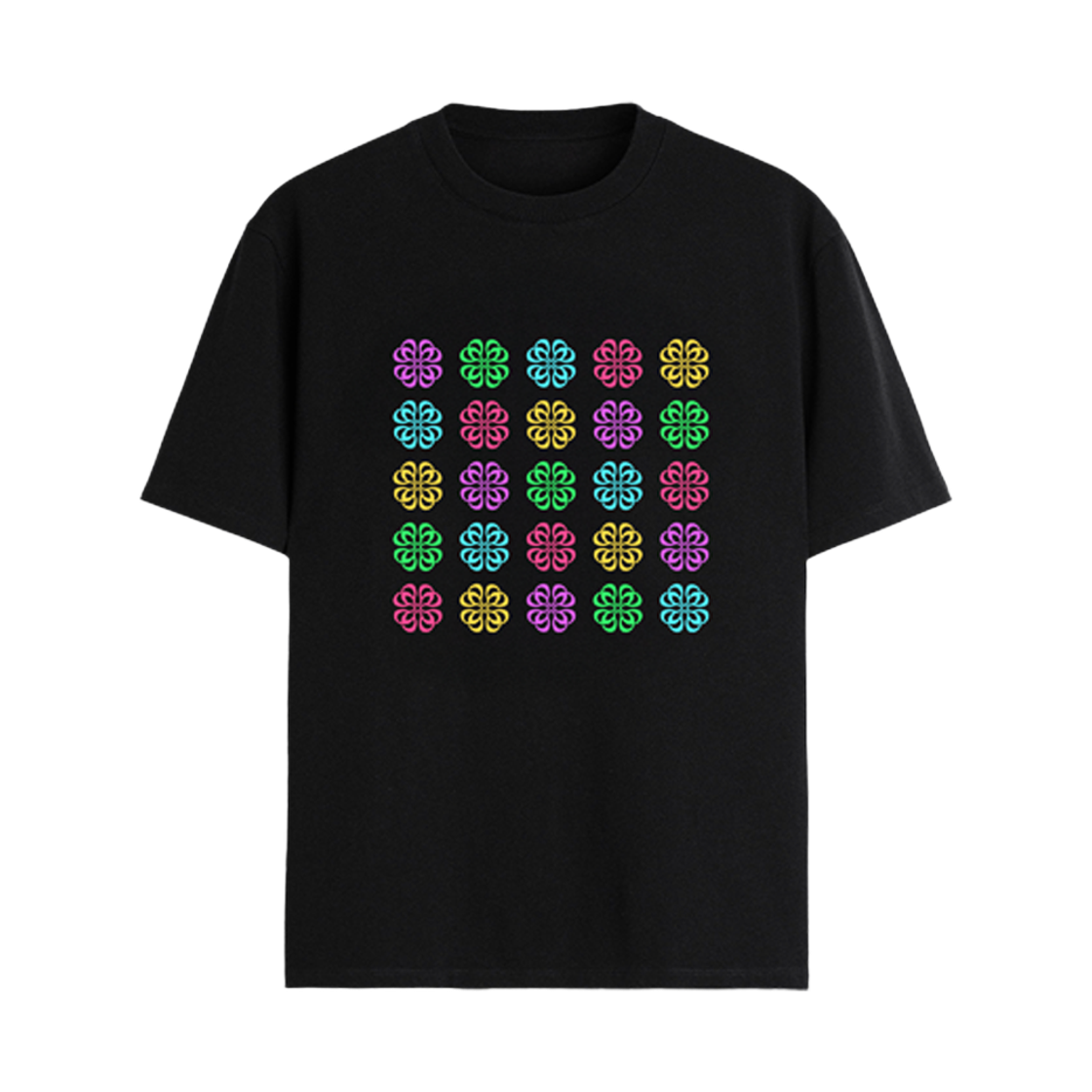 ÉLORLYFE x Royal 44 Avant-Garde 로고 패턴 티셔츠 블랙(ÉLORLYFE x Royal 44 Avant-Garde logo pattern T-Shirt Black)