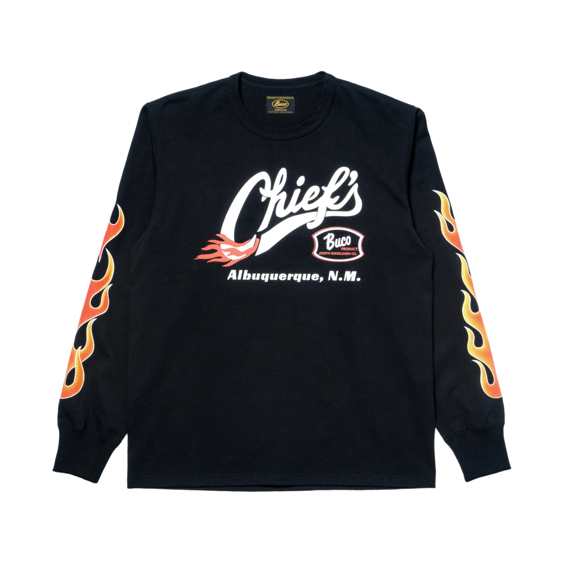 BC26005-303 The Real McCoy's Buco Long Sleeve Chiefs T-Shirt Black Red