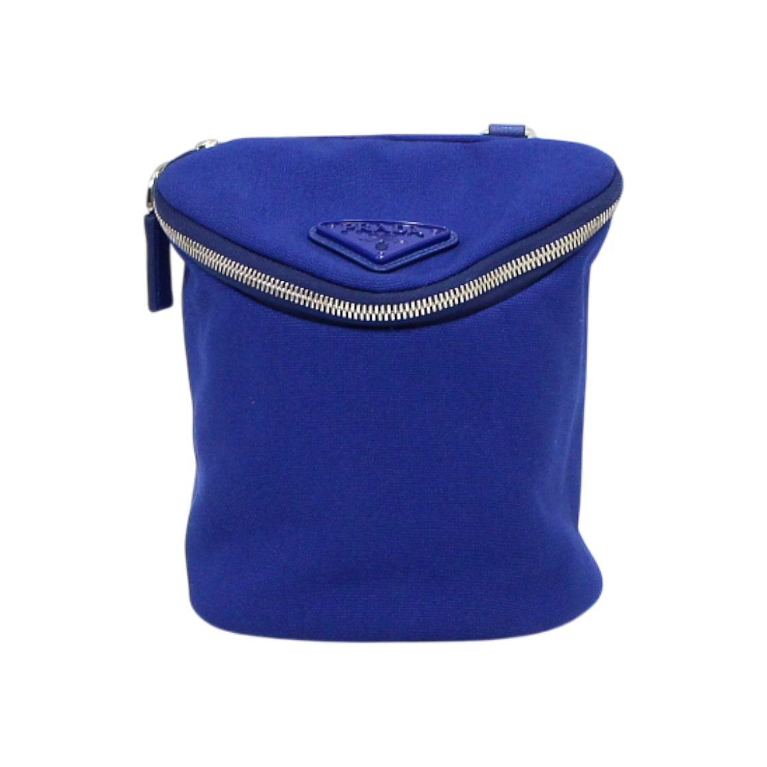 ITUISREC73N4 Prada 2VH147 Blue Canvas Triangle Logo Shoulder Bag
