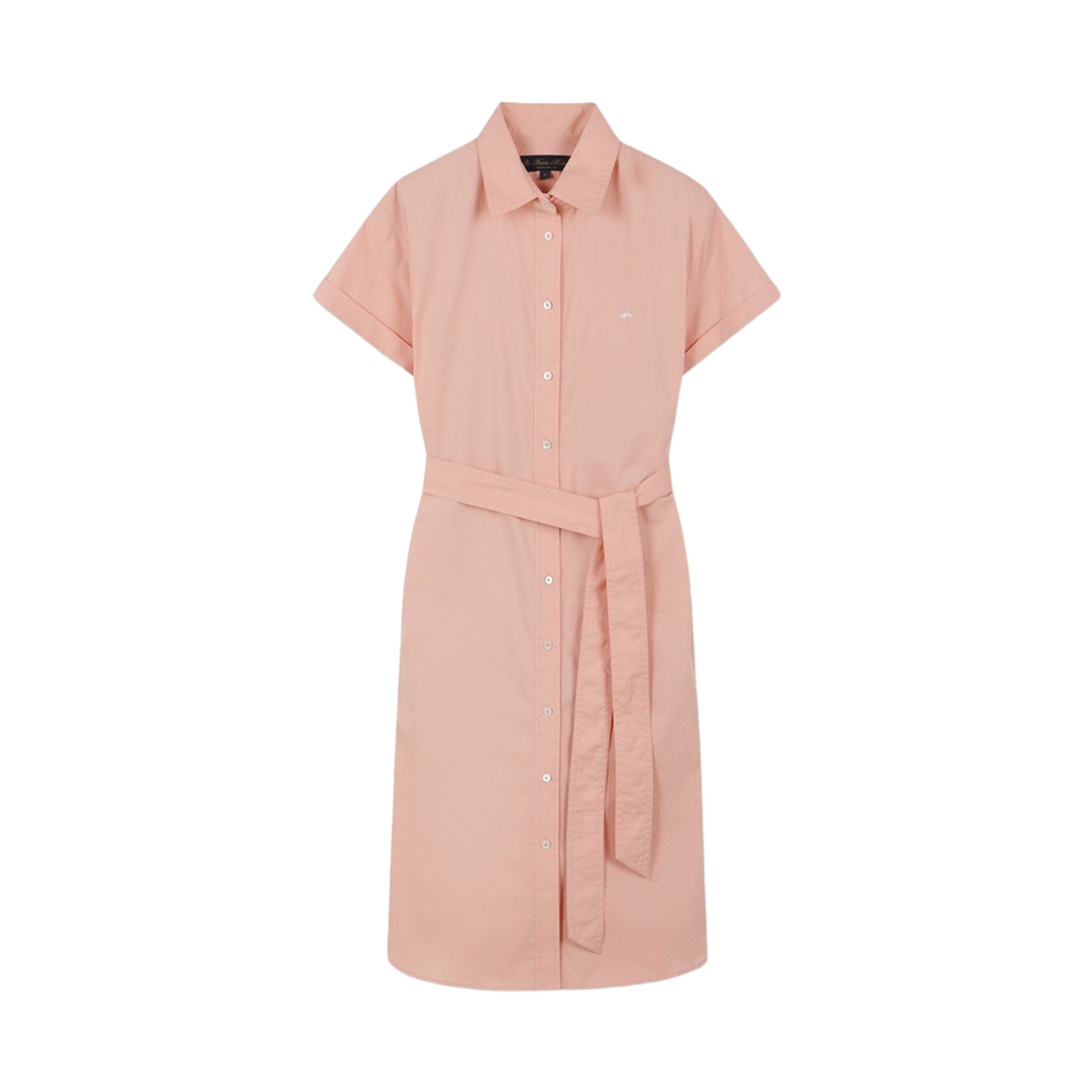 브룩스브라더스 여성 벨티드 반팔 셔츠 원피스 핑크(BrooksBrothers Women's Belted Short Sleeve Shirt Dress Pink)
