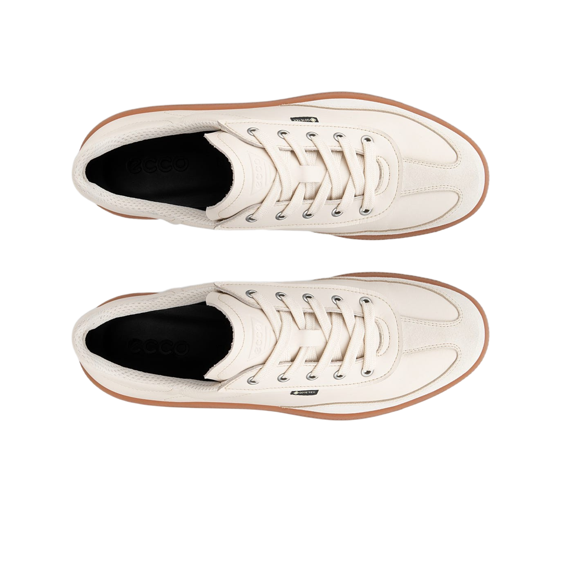 (W) 에코 소프트 11 레더 고어텍스 트레이너 베이지((W) Ecco Soft 11 Leather Gore-Tex Trainer Beige) - 2