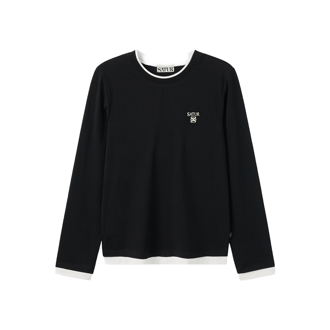 세터 우먼 베이직 레이어드 롱 슬리브 블랙(SATUR W Basic Layered Long Sleeve Black) - 1