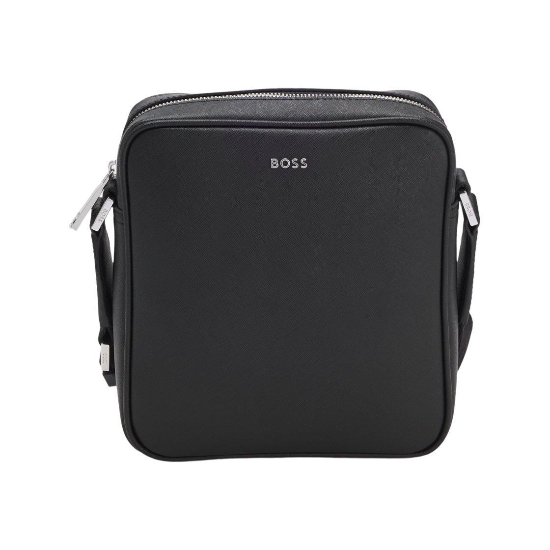 휴고 보스 실버 톤 로고 레터링 리포트 백 블랙(Hugo Boss Reporter Bag with Silver Tone Logo Lettering Black)