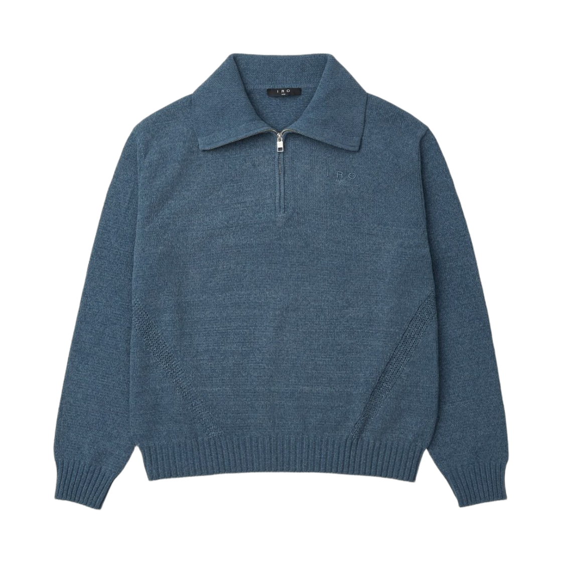 이로 실로 셔닐 하프집업 스웨터 블루(Iro Silo Chenille Half-Zip Sweater Blue) - 2