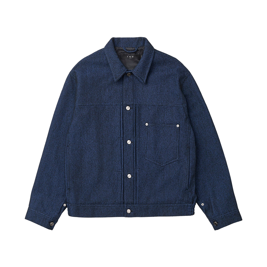 이로 로뷔스트 투톤 면 트윌 트러커 자켓 다크 블루(Iro Robuste Two-Tone Cotton Twill Trucker Jacket Dark Blue)
