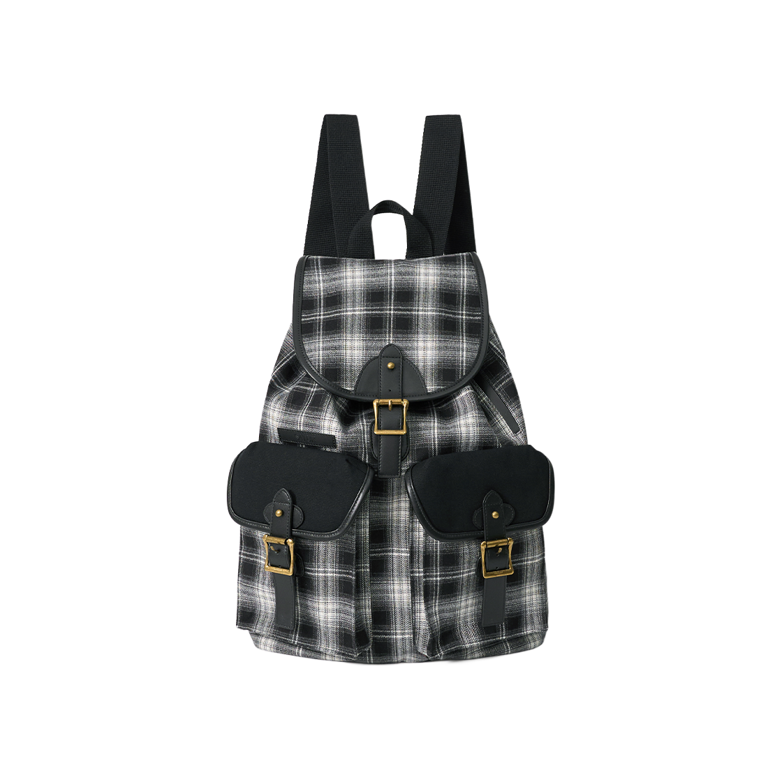 SA263UAB04BLK0 SATUR Check Pattern Pocket Bucket Backpack Black