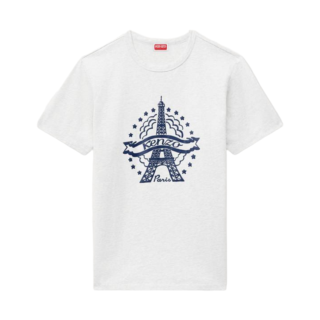 FG65TS1664SG-02 Kenzo Eiffel Tower Slim T-Shirt in Cotton Off White