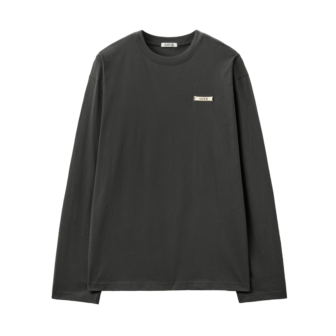 세터 수피마 베이직 크루넥 롱 슬리브 차콜(SATUR Supima Basic Crewneck Long Sleeve Charcoal)