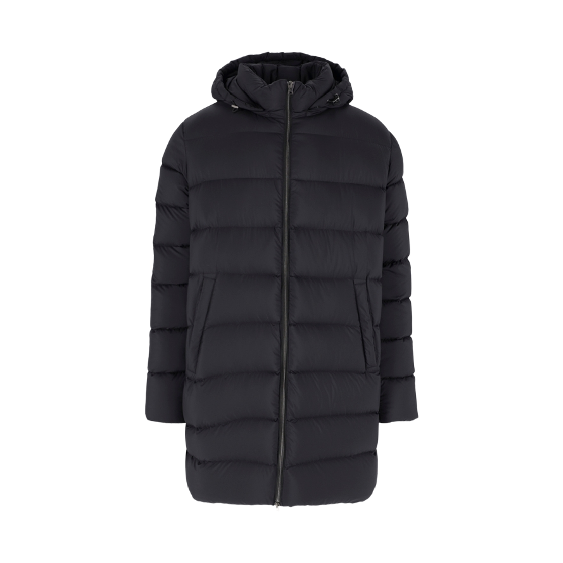 에르노 호라이즌탈 퀼티드 어태치드 후드 다운 자켓 블랙(Herno Horizontal Quilted Attached Hooded Down Jacket Black)
