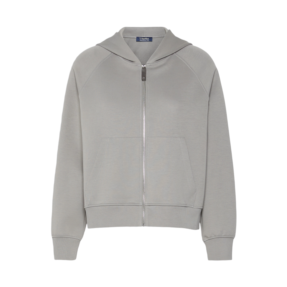MAREA-001 (W) S Max Mara Marea Cotton Hooded Zip Up Pearl Grey