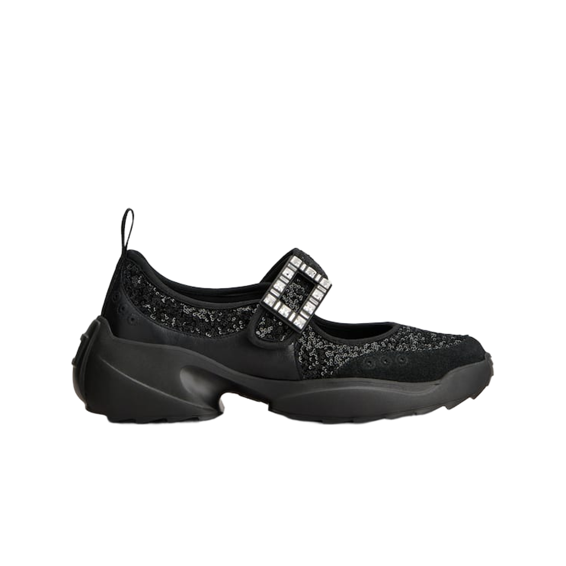 RVW75645560VQSB999 (W) Roger Vivier Viv On The Run Mary Janes with Sequins Black