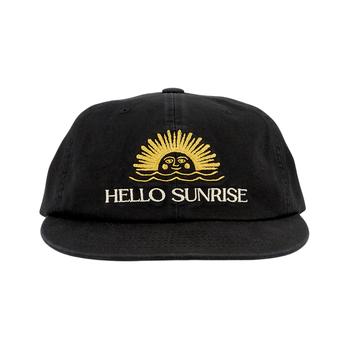 헬로선라이즈 워시드 투 톤 로고 6패널 캡 블랙(Hello Sunrise Washed Two Tone Logo 6Panel Cap Black)