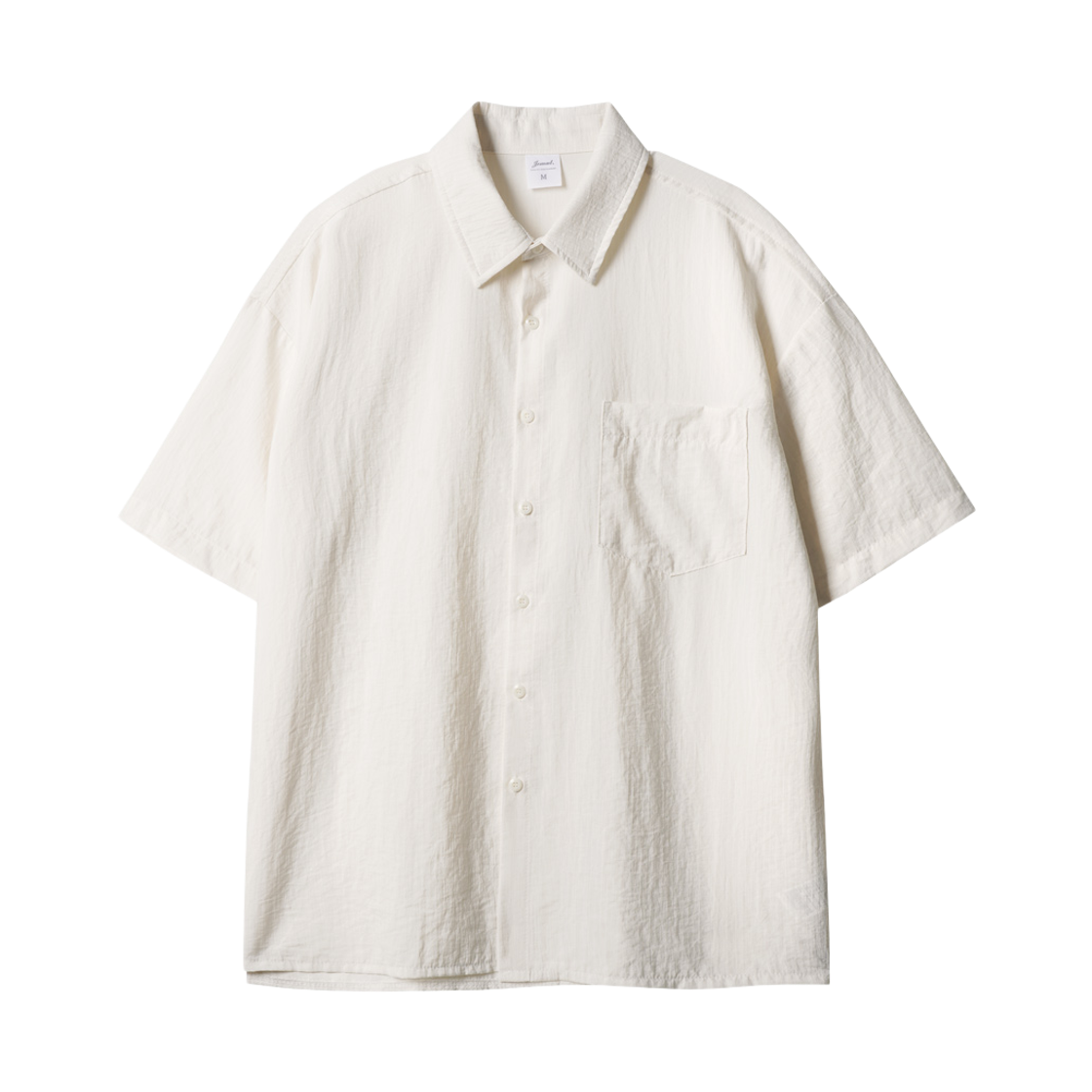 KJSS2703_cream_29 JEMUT Butter  Stripe Short Sleeve Shirt Cream KJSS2703