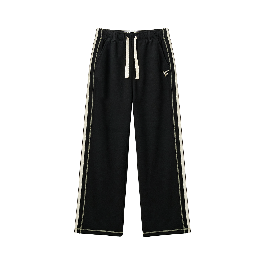 세터 로턴 스티치 트랙 팬츠 블랙(SATUR Lawton Stitch Track Pants Black)