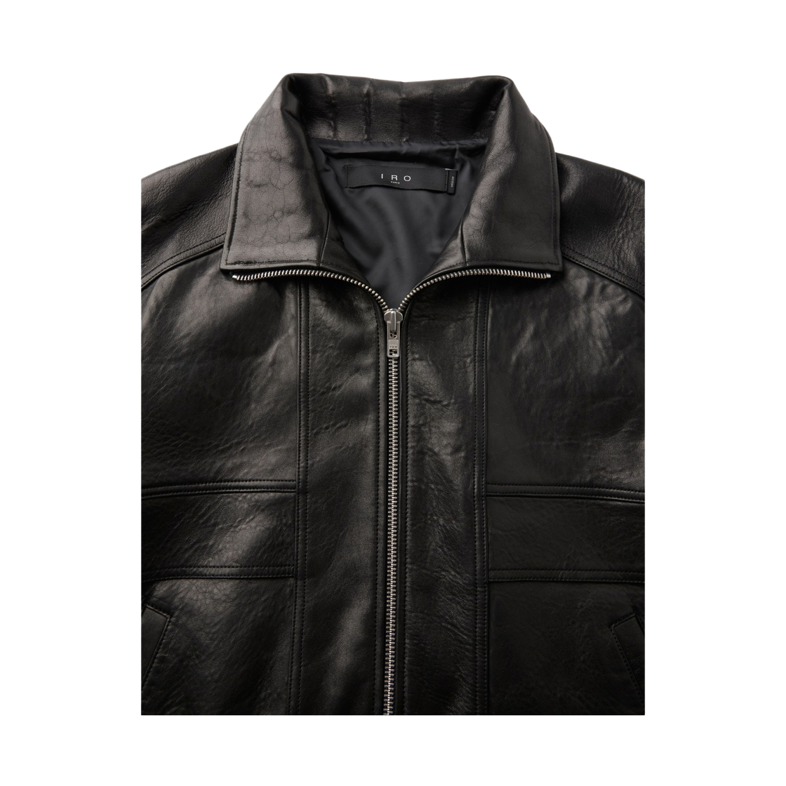 이로 오 하이넥 가죽 점퍼 블랙(Iro Haut High Neck Leather Jumper Black) - 5