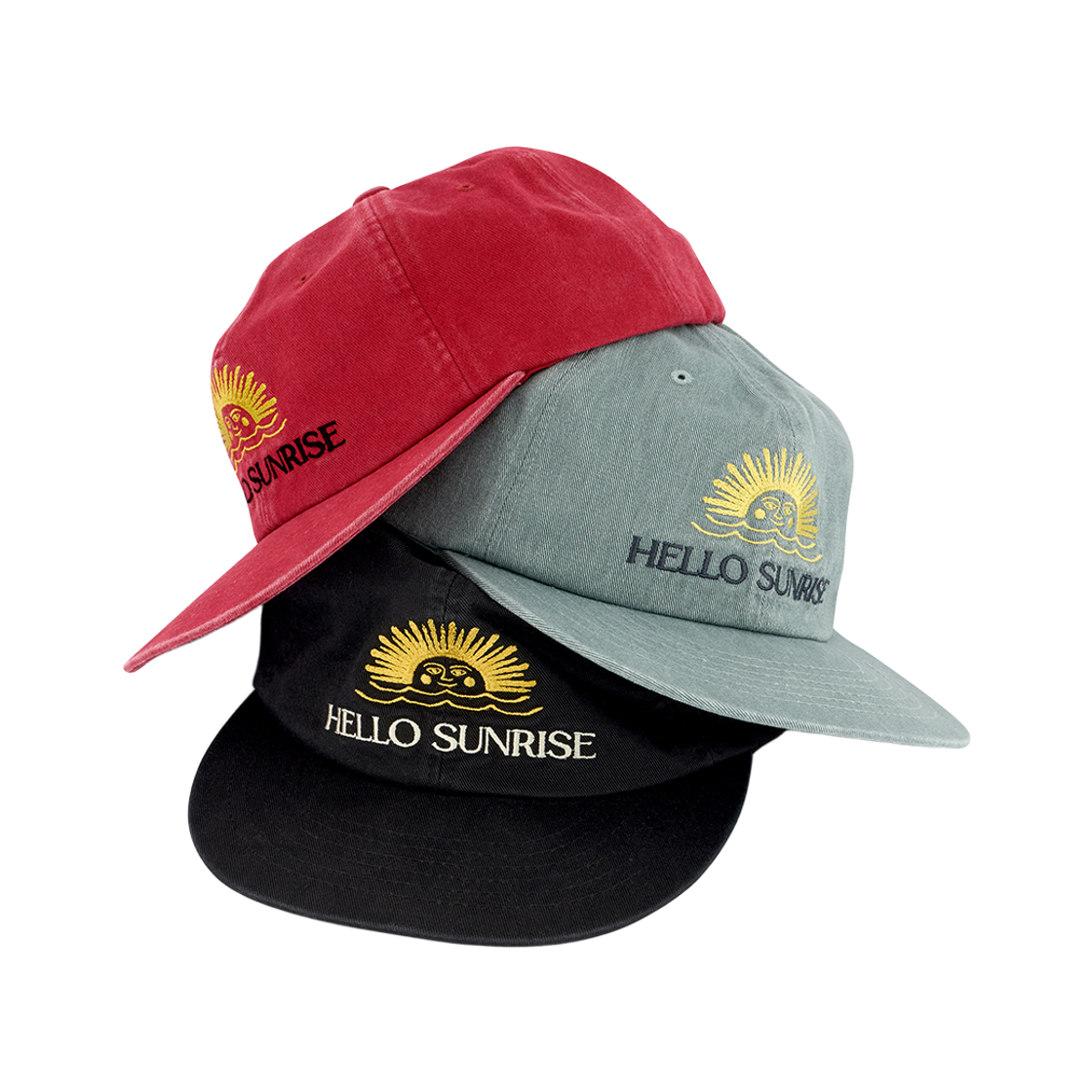 헬로선라이즈 워시드 투 톤 로고 6패널 캡 블랙(Hello Sunrise Washed Two Tone Logo 6Panel Cap Black) - 4