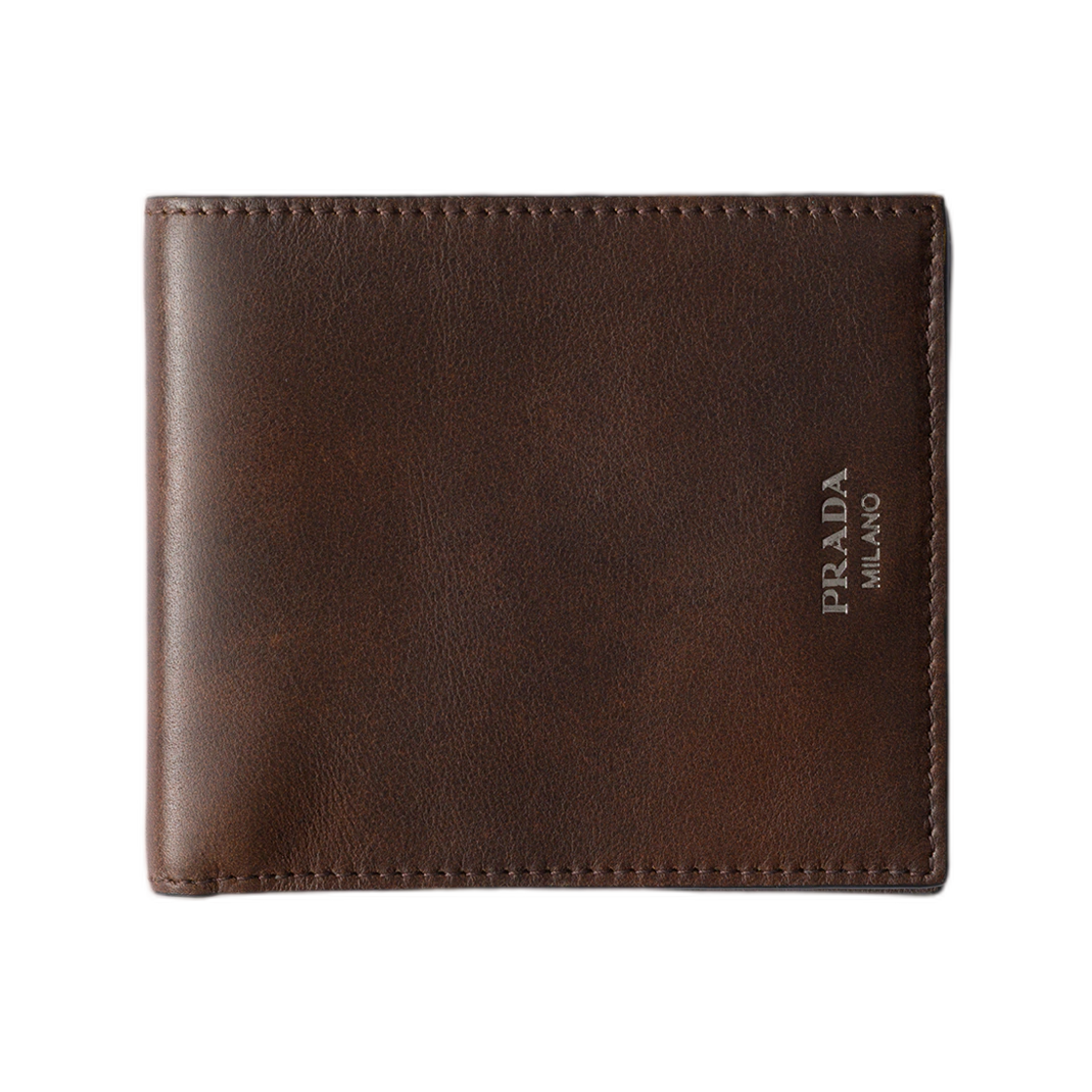 2MO513-2ZQ6-F0324 Prada Antiqued Leather Wallet Cocoa Brown