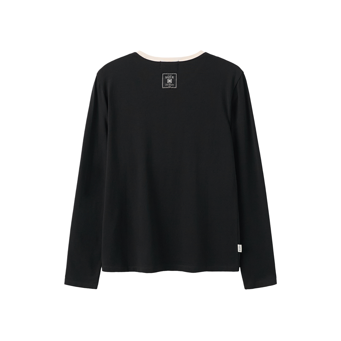 세터 우먼 베이직 롱 슬리브 블랙 크림(SATUR W Basic Long Sleeve Black Cream) - 2