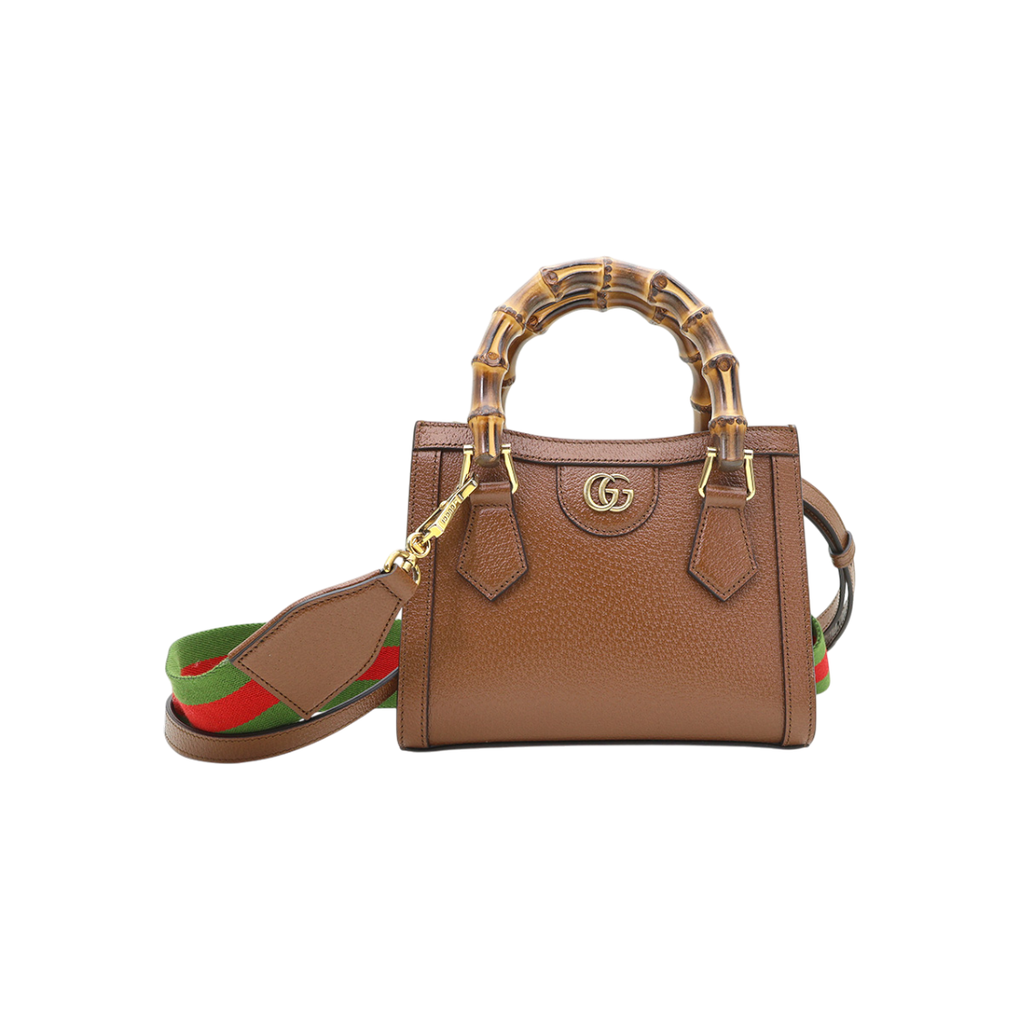 IT2PBQP7O69W Gucci 702732 Brown Leather Bamboo Diana Mini Shoulder Bag