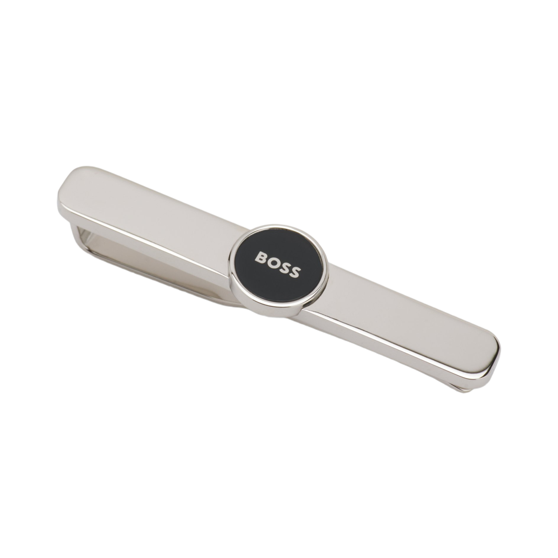 휴고 보스 라운드 로고 디테일 브라스 타이 클립 블랙(Hugo Boss Brass Tie Clip with Round Logo Detail Black)