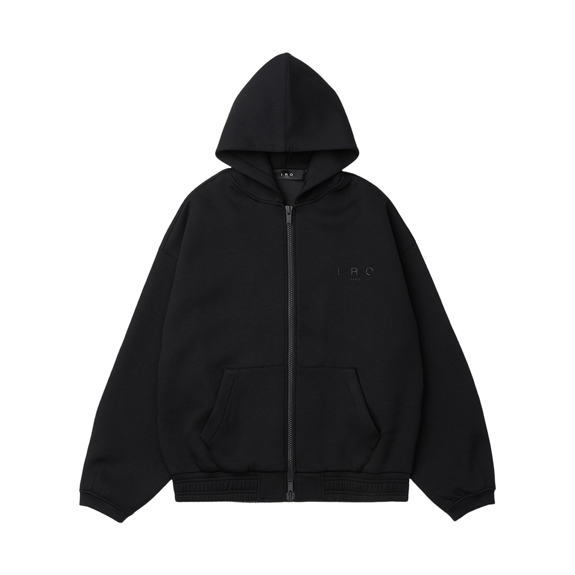 이로 브왈 쿠션지 후드 집업 티셔츠 블랙(Iro Voile Cushion Fabric Hood Zip-Up T-Shirt Black)