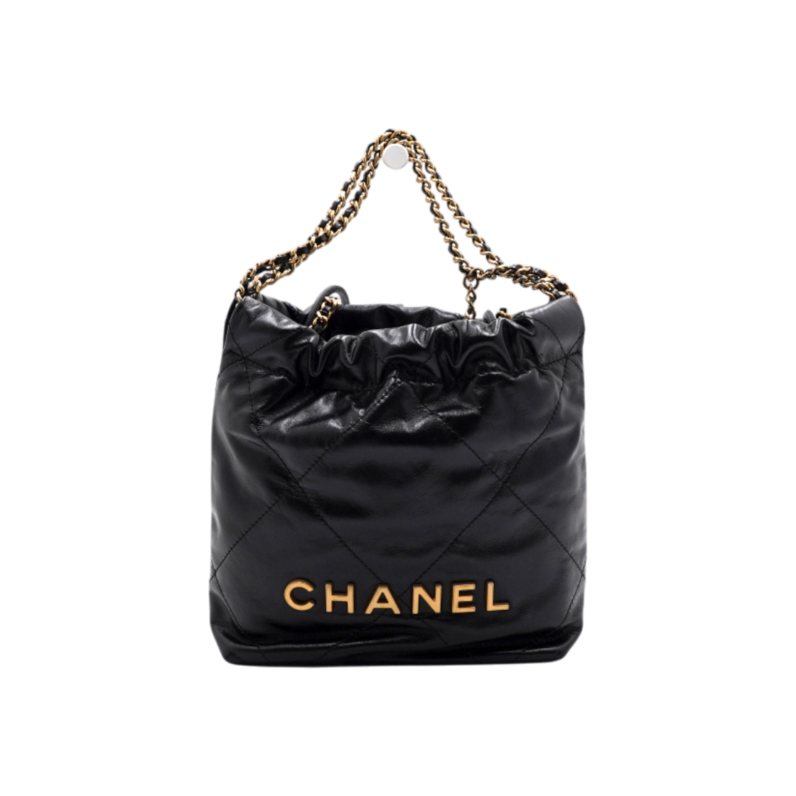 ITQWC9PAUU7T Chanel AS3980 Black Calfskin Quilted 22 Mini Gold Metal Shoulder Bag AA65816