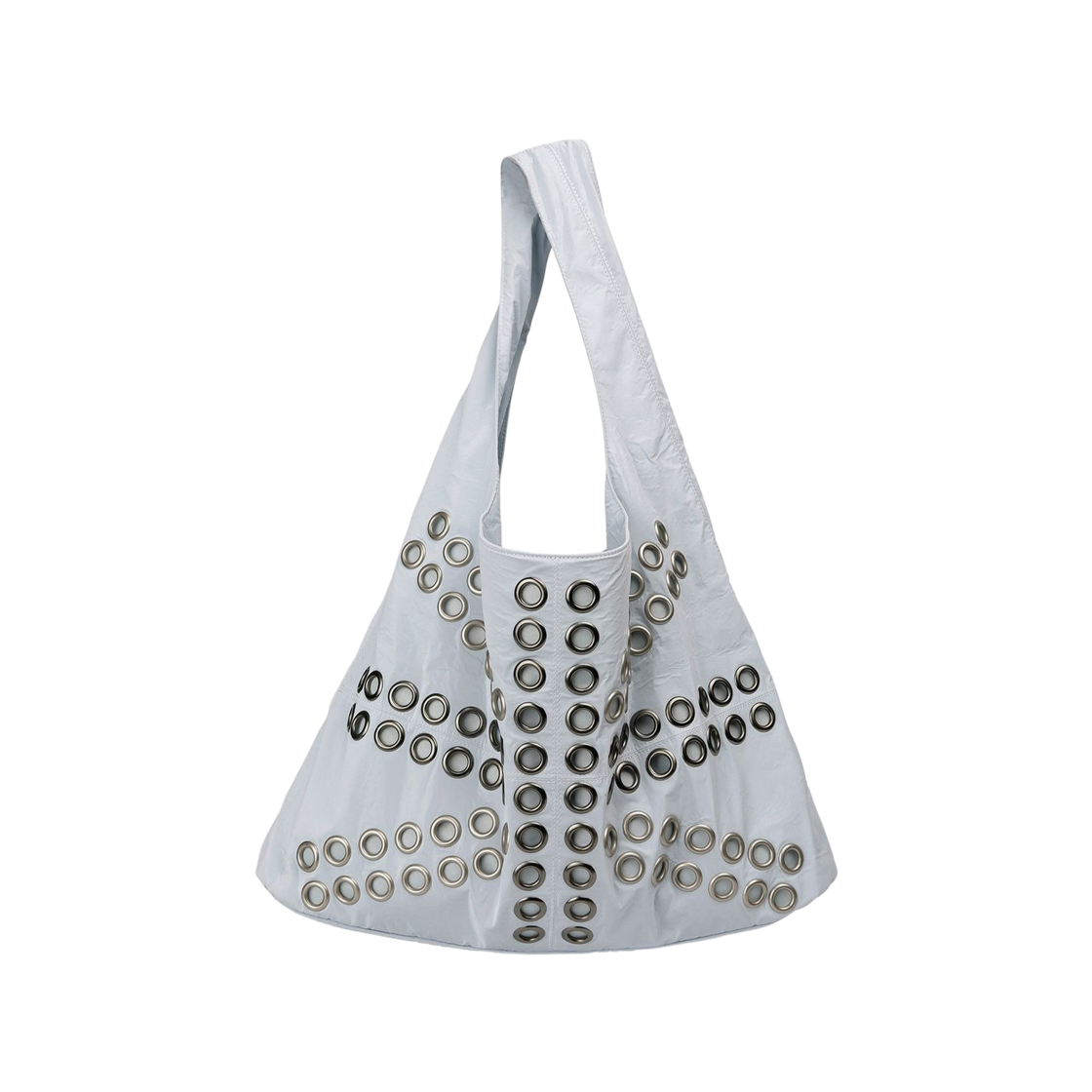 SC25S502BL Sculptor Stud Metallic Hobo Bag Baby Blue