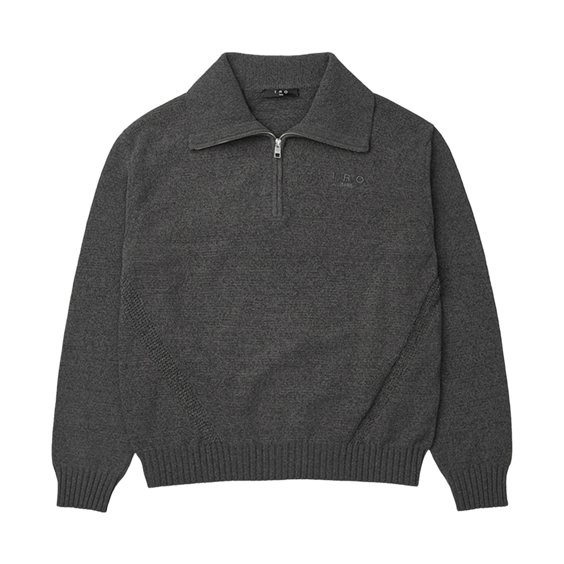 이로 실로 셔닐 하프집업 스웨터 그레이(Iro Silo Chenille Half-Zip Sweater Gray)