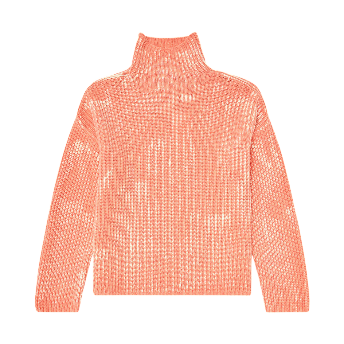 A238710DLCG-31FA (W) Diesel Funnel-Neck Jumper In Ribbed Wool Blend Pink