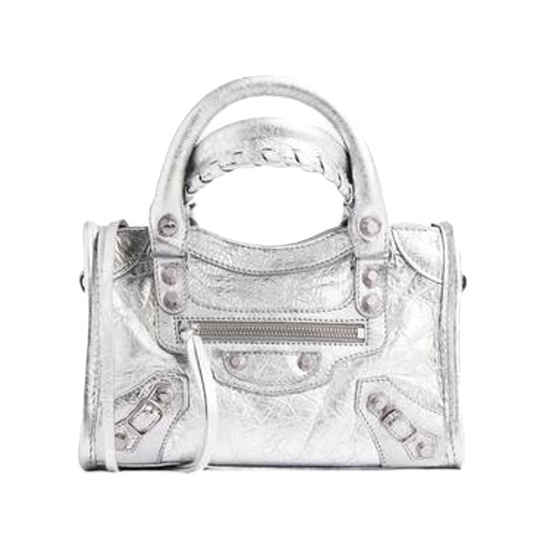 8657642AB4V8122 Balenciaga Le City Bag Nano Silver