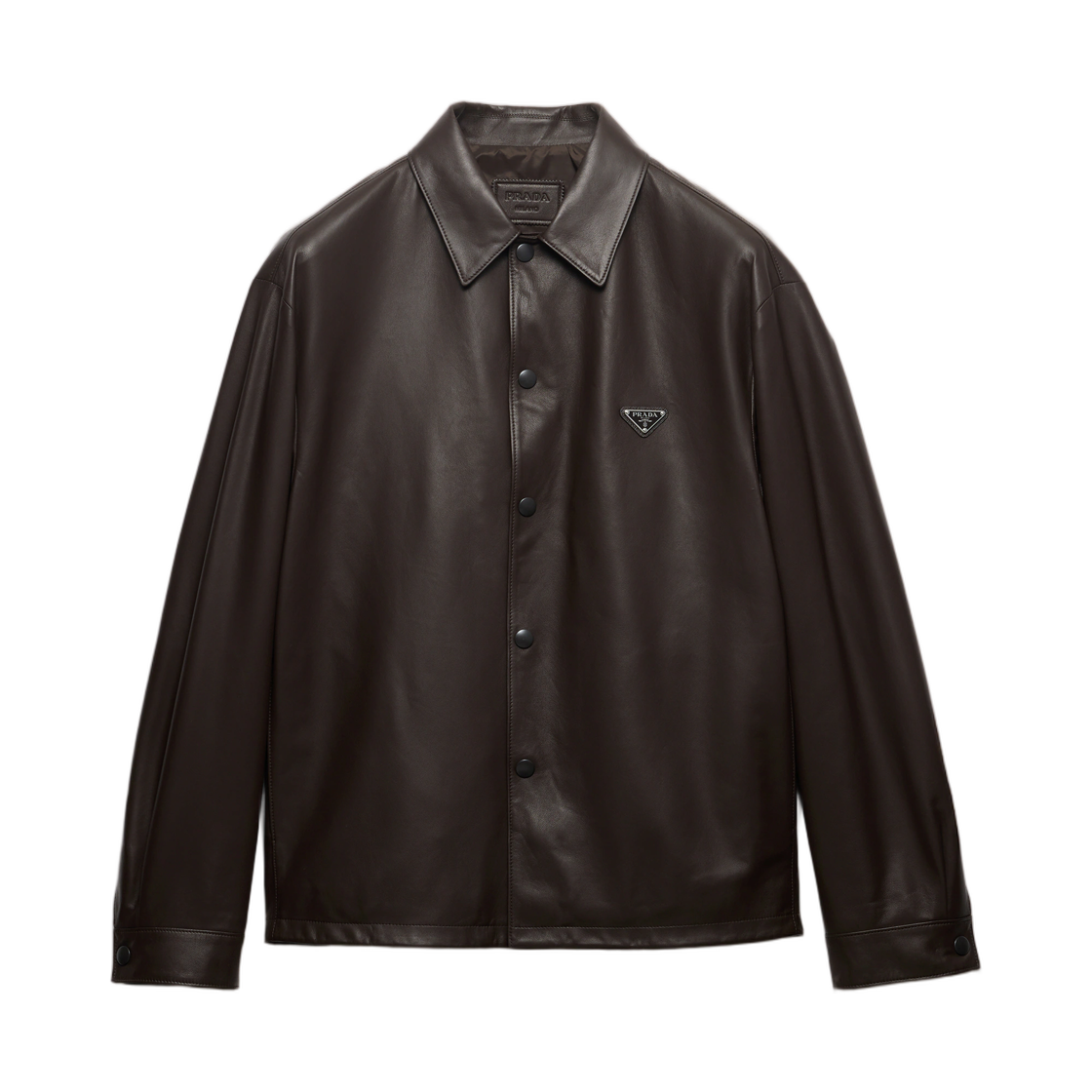 프라다 나파 레더 셔츠 다크 브라운(Prada Nappa Leather Shirt Dark Brown)
