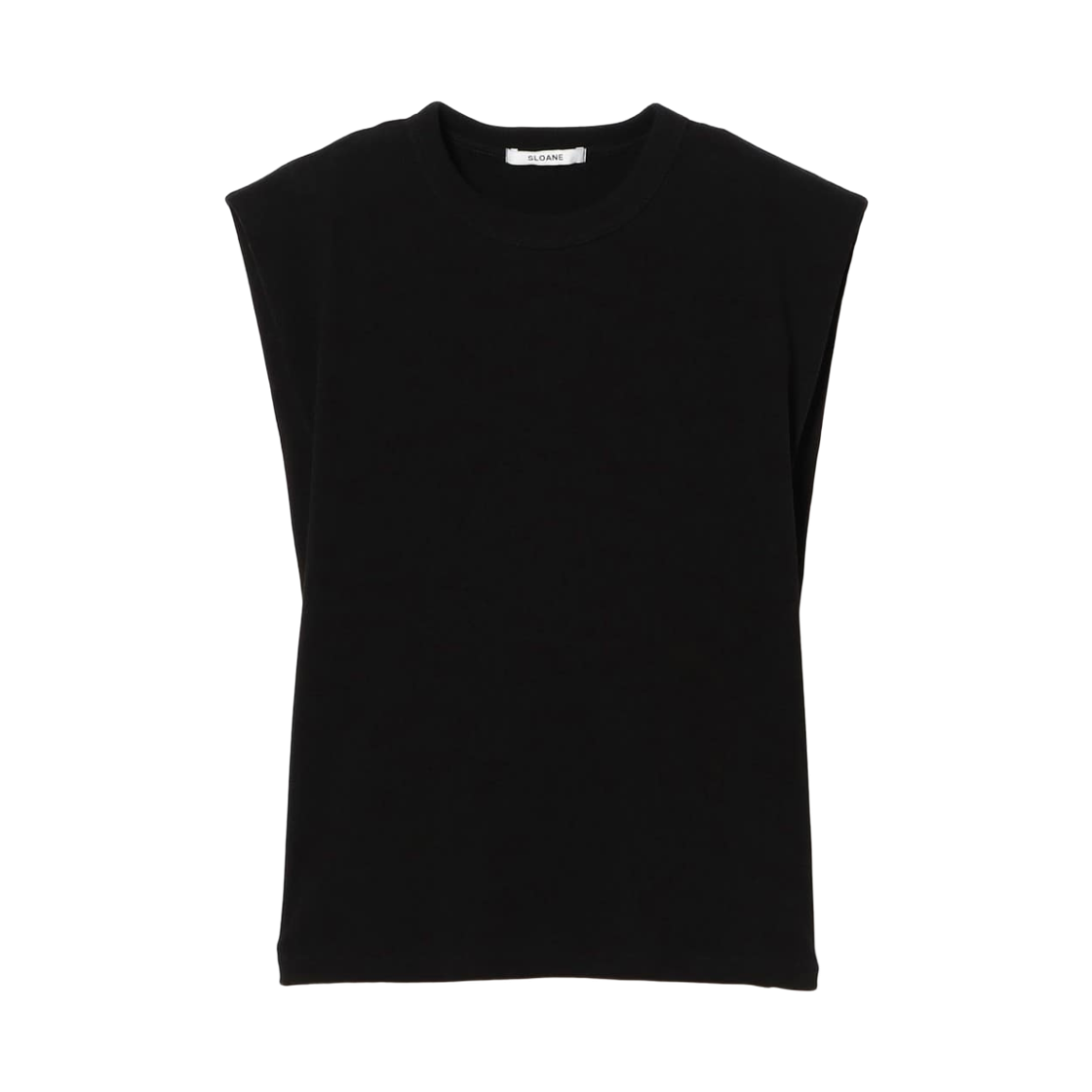 64-04-0504-355 (W) Demi-Luxe Beams x Kanako Sato x Sloane Ribbed Crewneck French Sleeve Top Black