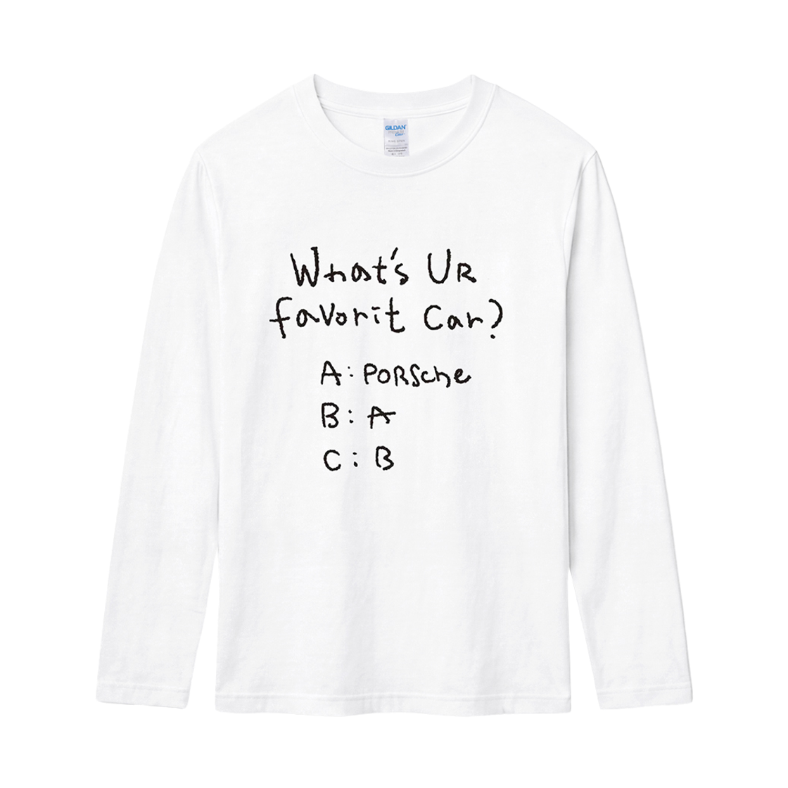 76400_White Gildan X Vintage Collection Favorit Car Long Sleeve T-Shirt White