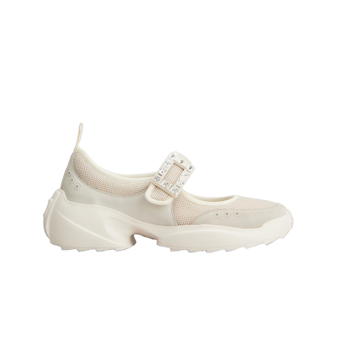 RVW75645560VO9YTA6 (W) Roger Vivier Viv On The Run Strap Ballerinas Beige