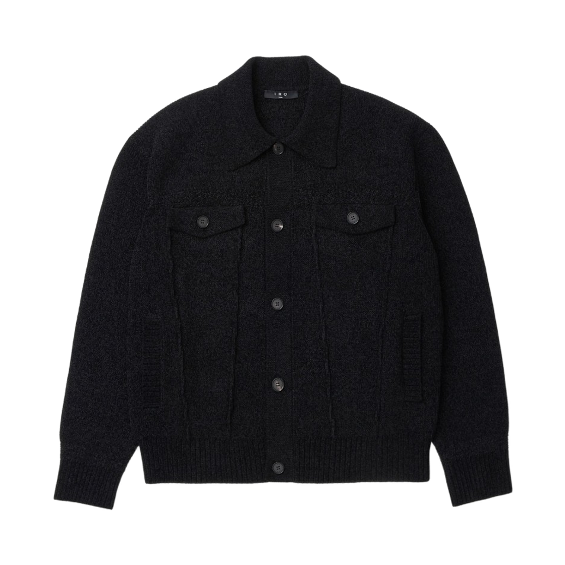 이로 이자르 셔닐 스티치 니트 가디건 블랙(Iro Isar Chenille Stitch Knit Cardigan Black) - 2