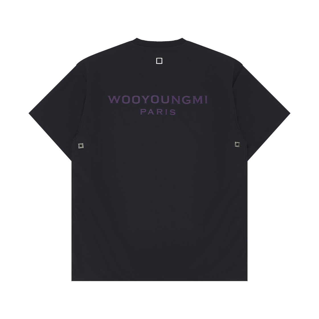 W231TS10971N Wooyoungmi Nylon String Back Logo T-Shirt Navy - 23SS