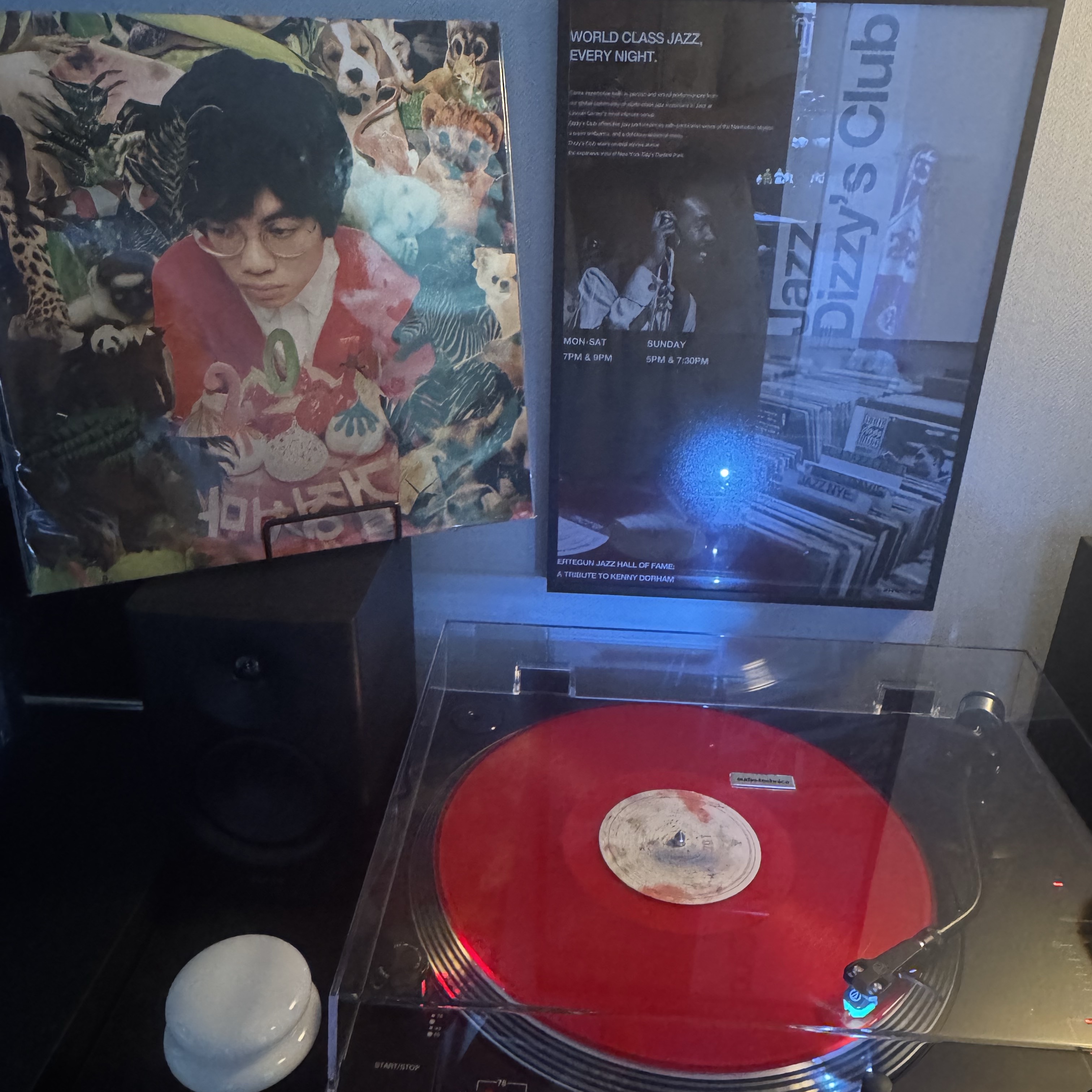 검정치마 정규 1집 201 LP 레드 글리터 착용 스타일